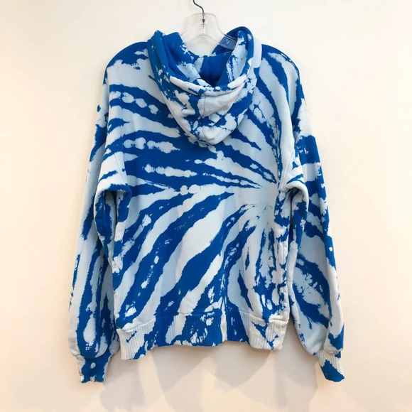 Cotton Citizen Brooklyn 100% Cotton Blue Tie Dye Oversized Hooded Sweatshirt XS - Picture 13 of 14